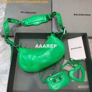 Replica Balenciaga 700940210 Women's Neo Cagole XS Handbag in Green Arena lambskin 2