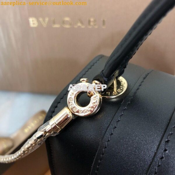 Replica Bvlgari Serpenti Forever Flap Cover Bag with Handle 284537 Bla 10