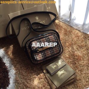 Replica Burberry The 1983 Check Link Camera Bag Black