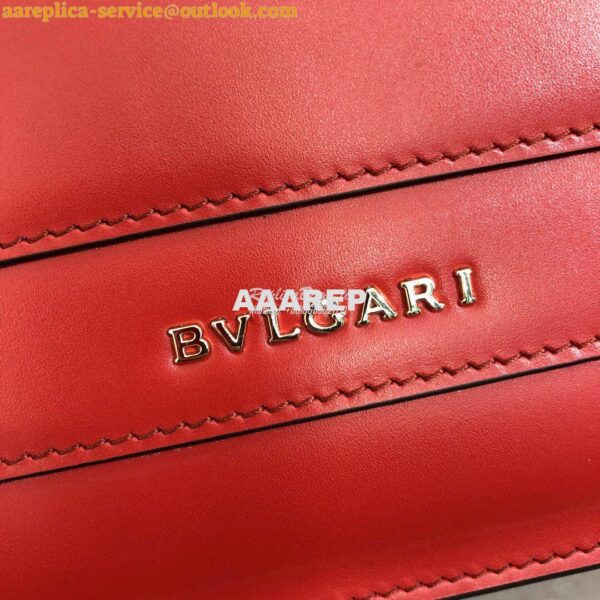 Replica Bvlgari Serpenti Forever Flap Cover Bag with Handle 284537 Red 11