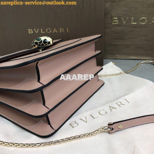 Replica Bvlgari Serpenti Forever Flap Cover Bag with Handle 284537 Ros 4