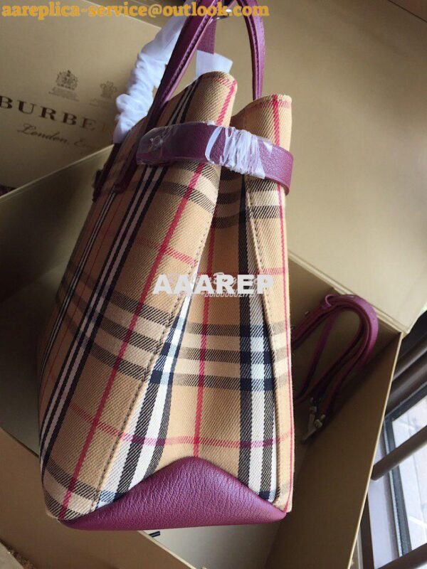 Replica Burberry The Banner 19s in Vintage Check and Leather 40769481 3