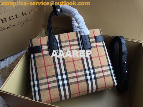 Replica Burberry The Banner 19s in Vintage Check and Leather 40769481