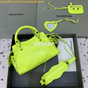 Replica Balenciaga 700940210B Neo Cagole City Handbag in Lemon Yellow Arena Lambskin 2