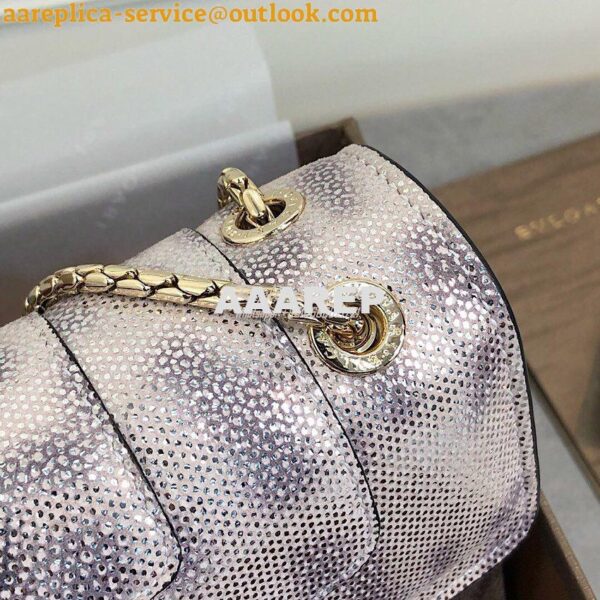 Replica Bvlgari Serpenti Forever Medium Bag in Crystal Rose Metallic K 8