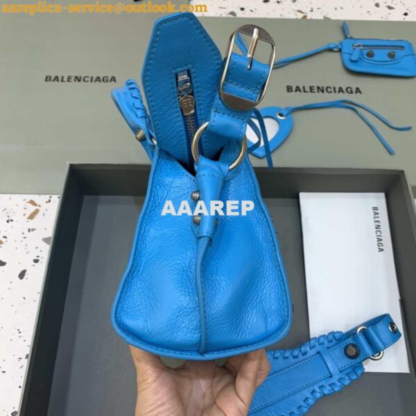 Replica Balenciaga 700940210B Neo Cagole City Handbag in Sky blue Arena Lambskin 5