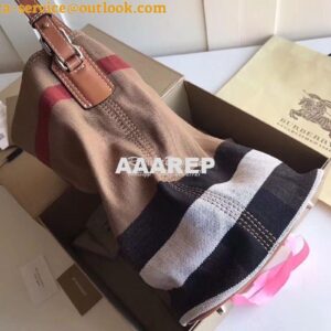 Replica Burberry The Medium Ashby in Canvas Check and Brown Leather