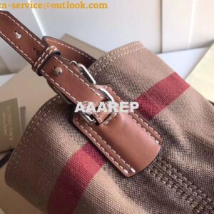 Replica Burberry The Medium Ashby in Canvas Check and Brown Leather 2