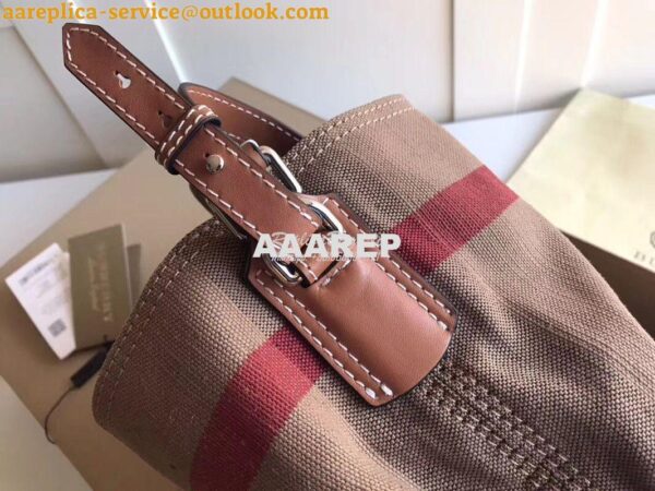 Replica Burberry The Medium Ashby in Canvas Check and Brown Leather 2