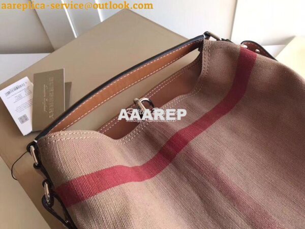 Replica Burberry The Medium Ashby in Canvas Check and Brown Leather 3