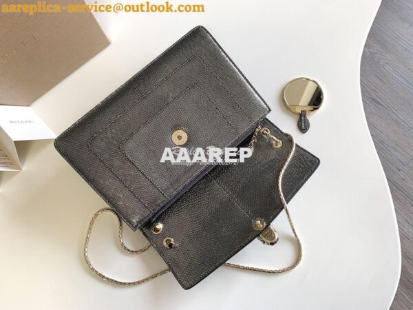 Replica Bvlgari Serpenti Forever Medium Bag in Onyx Metallic Karung Sn 9