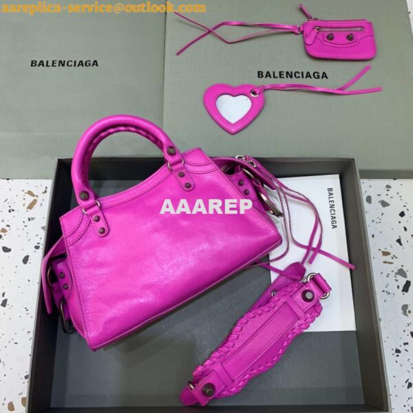 Replica Balenciaga 700940210B Neo Cagole City Handbag in Sky Pink Arena Lambskin 2