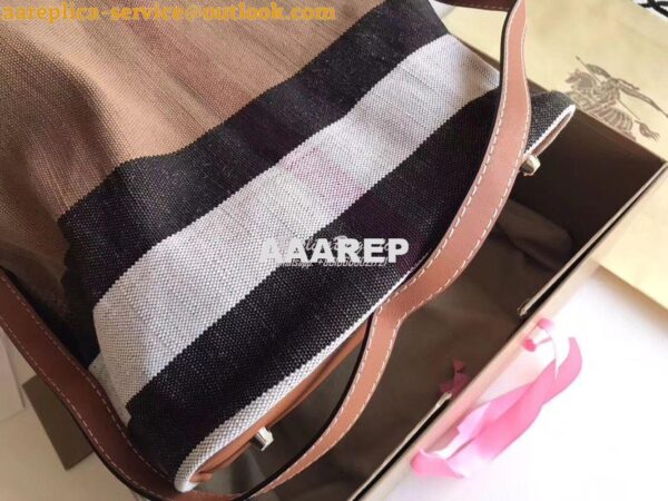 Replica Burberry The Medium Ashby in Canvas Check and Brown Leather 9