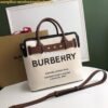 Replica Burberry The Medium Ashby in Canvas Check and Brown Leather