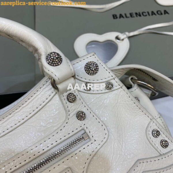 Replica Balenciaga 700940210B Neo Cagole City Handbag in white Arena Lambskin 7