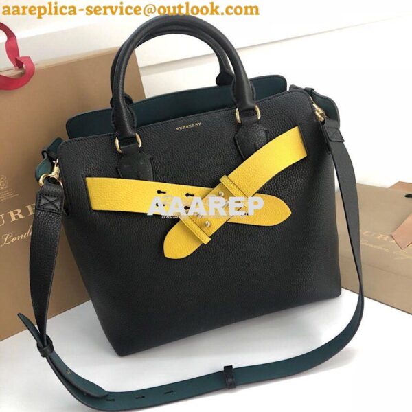 Replica Burberry The Medium Leather Belt Bag 40767231 Black Yellow 3