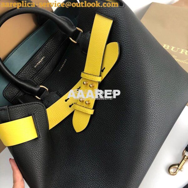 Replica Burberry The Medium Leather Belt Bag 40767231 Black Yellow 4