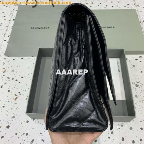 Replica Balenciaga 716332210 Crush Large Chain Bag in Black crushed calfskin aged Black Hardware 5