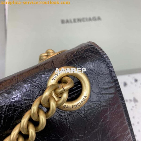 Replica Balenciaga 716332210 Crush Large Chain Bag in Black crushed calfskin aged Gold 8