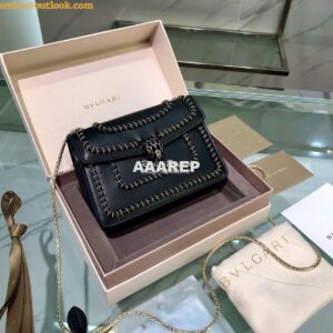 Replica Bvlgari Serpenti Forever Mini Bag with Woven Chain Décor 28804 2