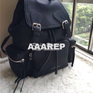 Replica Burberry The Medium Rucksack in black Deerskin with Resin Chai