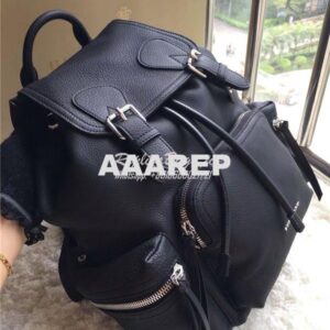 Replica Burberry The Medium Rucksack in black Deerskin with Resin Chai 2