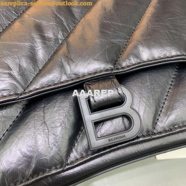 Replica Balenciaga 716393210I Crush Medium Chain Bag in Black crushed calfskin aged Black Hardware 5