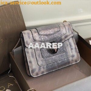 Replica Bvlgari Serpenti Forever Small Bag in Crystal Rose Metallic Ka 2