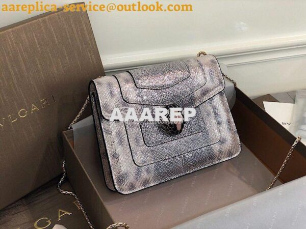 Replica Bvlgari Serpenti Forever Small Bag in Crystal Rose Metallic Ka 4