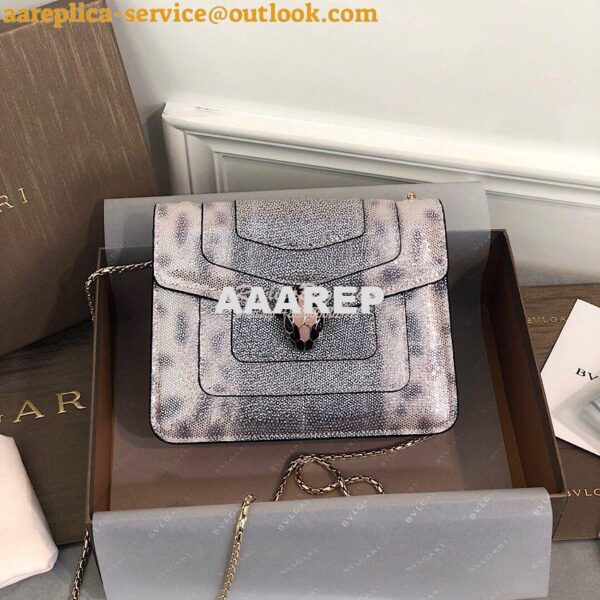 Replica Bvlgari Serpenti Forever Small Bag in Crystal Rose Metallic Ka 5