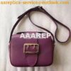 Replica Burberry The Small Buckle Crossbody Bag in Leather Wine