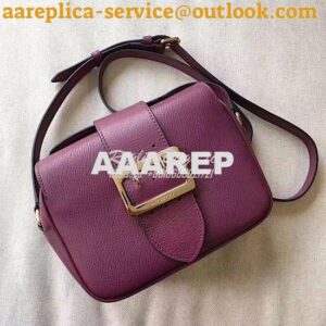 Replica Burberry The Small Buckle Crossbody Bag in Leather Wine 2