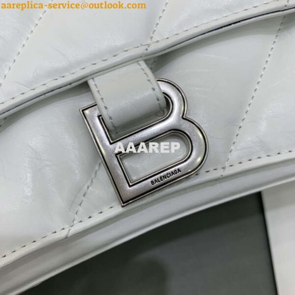 Replica Balenciaga 716393210I Crush Medium Chain Bag in White crushed calfskin aged Silver 5