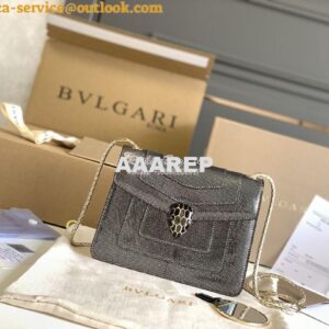 Replica Bvlgari Serpenti Forever Small Bag in Onyx Metallic Karung Sna