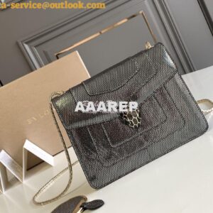 Replica Bvlgari Serpenti Forever Small Bag in Onyx Metallic Karung Sna 2