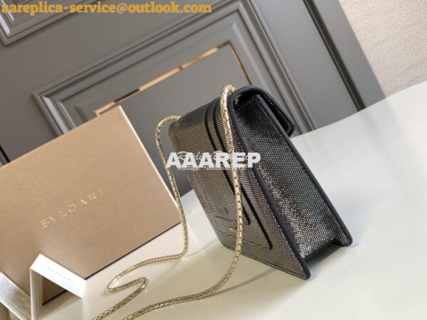 Replica Bvlgari Serpenti Forever Small Bag in Onyx Metallic Karung Sna 4