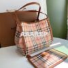 Replica Burberry The Small Canter In Haymarket Check 2 in 1 Red 2