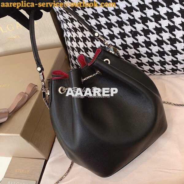 Replica Bvlgari Serpenti Forever Small Bucket Bag B287614 Black 12