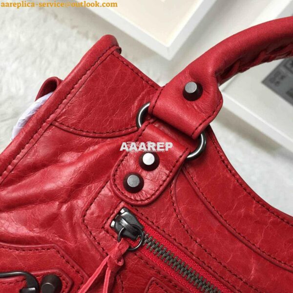 Replica Balenciaga Classic City claret red 4