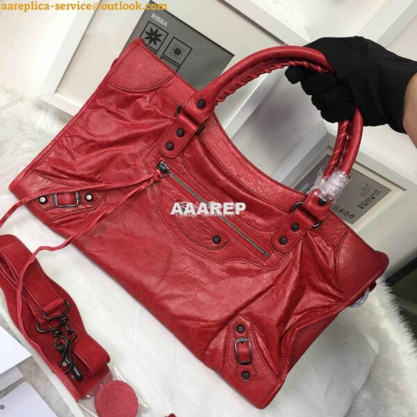 Replica Balenciaga Classic City claret red 13