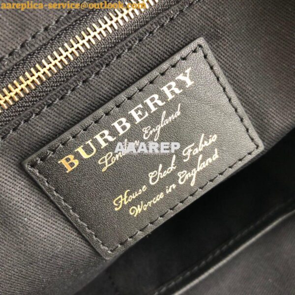 Replica Burberry The Small Canter in Leather and House Check Black 9