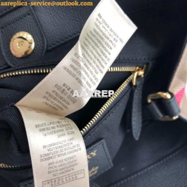 Replica Burberry The Small Canter in Leather and House Check Black 10