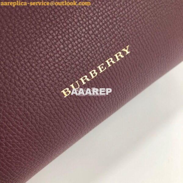 Replica Burberry The Small Canter in Leather and House Check Mahogany 6