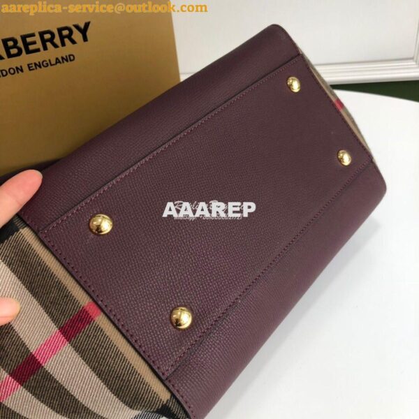 Replica Burberry The Small Canter in Leather and House Check Mahogany 8