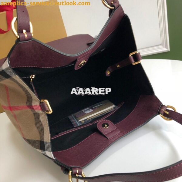 Replica Burberry The Small Canter in Leather and House Check Mahogany 9