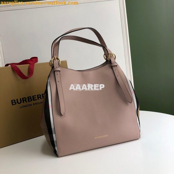 Replica Burberry The Small Canter in Leather and House Check Rose 4