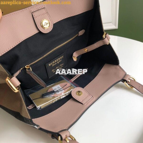 Replica Burberry The Small Canter in Leather and House Check Rose 8