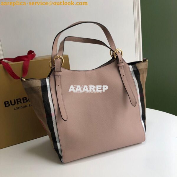 Replica Burberry The Small Canter in Leather and House Check Rose 12