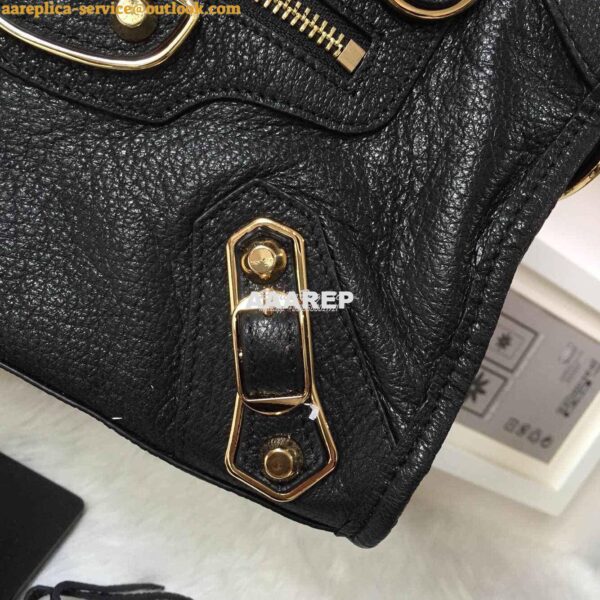 Replica Balenciaga Classic Goatskin Metallic Edge City Black 15