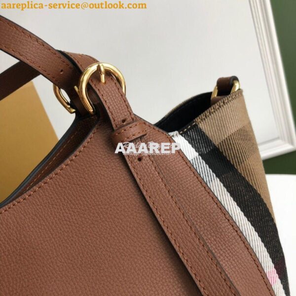 Replica Burberry The Small Canter in Leather and House Check Tan 7